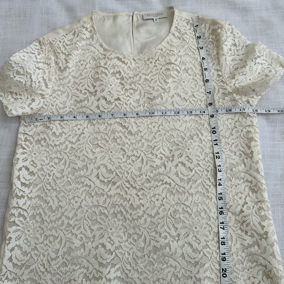 •Antonelli Firenze Silk Lace cream Short Sleeve Top Blouse S… - Picture 5 of 14